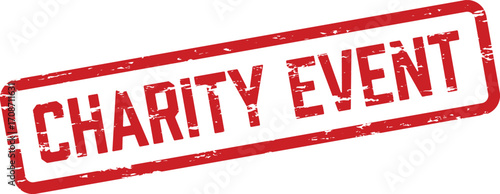 A red rectangular stamp announces a Charity Event