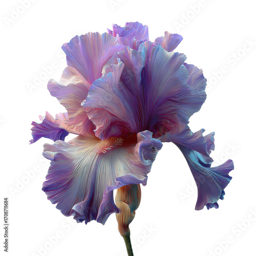 Vibrant iris flower botanical garden floral nature isolated on transparent background