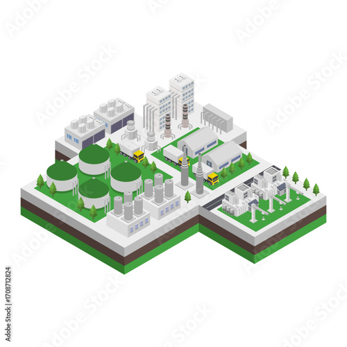Isometric biogas power plant