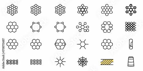 Dynamic collection of scientific molecular structures and diagrams representing chemical bonds and atomic arrangements for innovative research and development projects