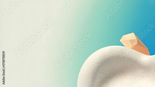 A single pencil poised above a soft, light-colored object, suggesting creativity and the start of a new idea against a gradient sky.