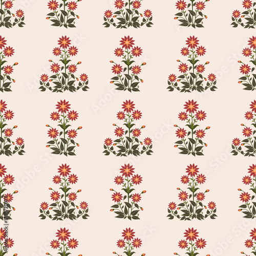 Vector Hand drawn colourful geometric flowers Motifs African boho paisley, seamless patterns with floral for fabric Ethnic Indian Pattern, textiles, clothing, wrapping paper, backdrop, banner.

