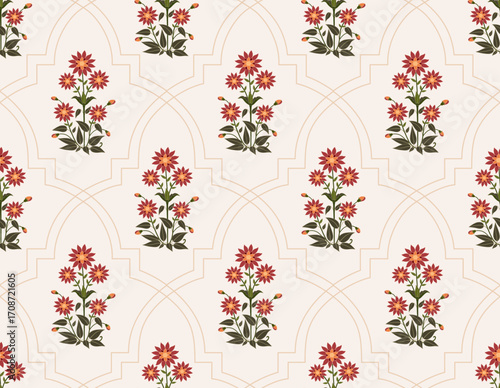 Vector Hand drawn colourful geometric flowers Motifs African boho paisley, seamless patterns with floral for fabric Ethnic Indian Pattern, textiles, clothing, wrapping paper, backdrop, banner.
