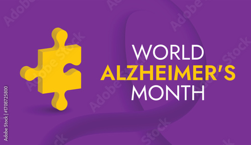 World Alzheimer's Month design concept.  An international campaign from Alzheimer's Disease International that takes place every September.