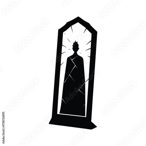 Haunted Mirror Showing Ghostly Face