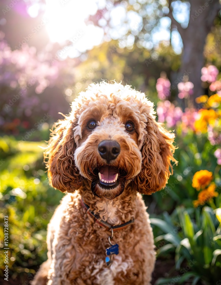Fototapeta premium Adorable dog in a garden