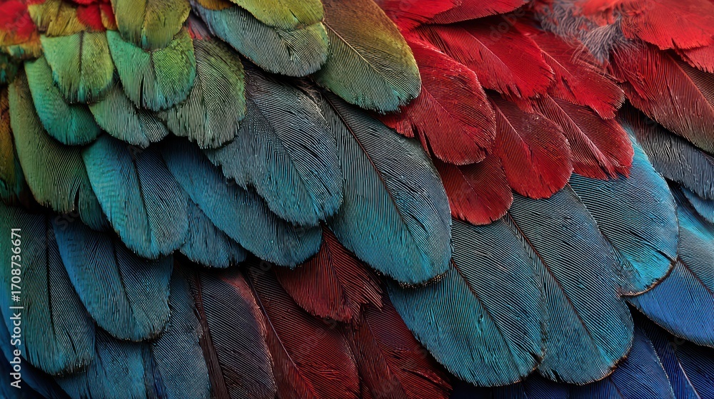 Obraz premium Vibrant Closeup of a Colorful Toucans Striking Feathers, Ideal for HighImpact Marketing Campaigns, Evoking Energy and Excitement.