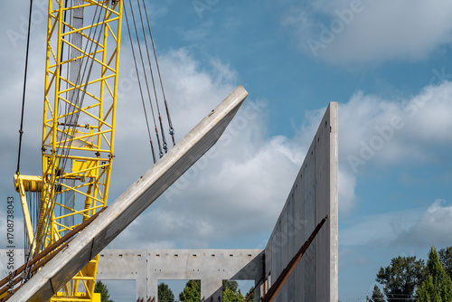 Tilt-Up Process on a Construction Site