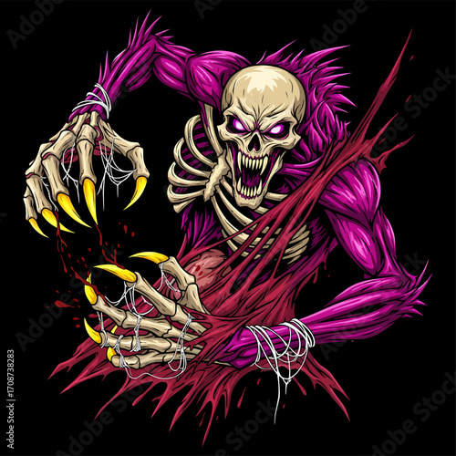 Sinister Undead Monster with Glowing Eyes and Razor Sharp Claws.
