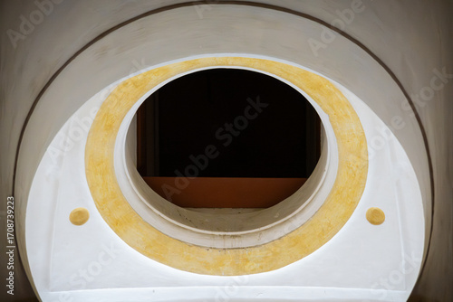 Architectural detail of interior wall and ceiling decorations