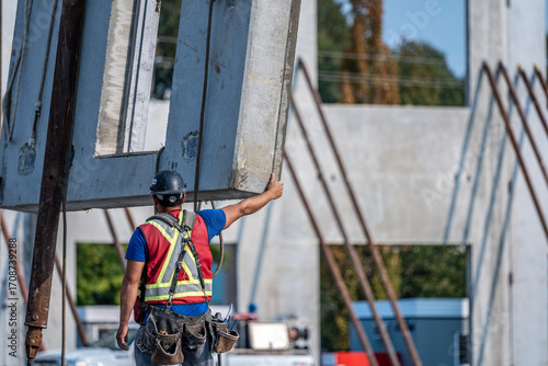 Tilt-Up Process on a Construction Site