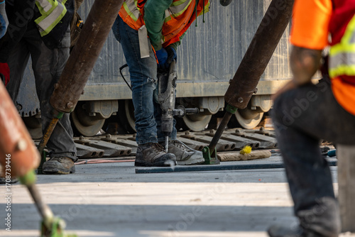 Tilt-Up Process on a Construction Site