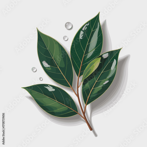 Fresh Bay Leaves Vector Illustration