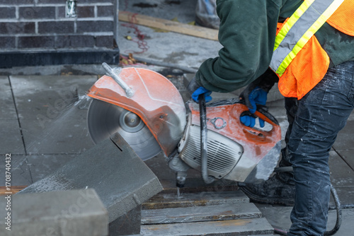 Landscaping Worker on a Construction Site