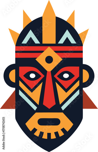 Vibrant african tribal mask vector illustration scalable eps graphic design