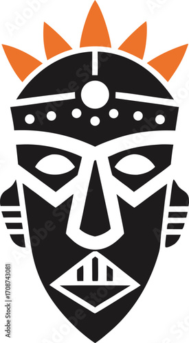 Authentic african tribal mask vector illustration for cultural designs and ethnic art