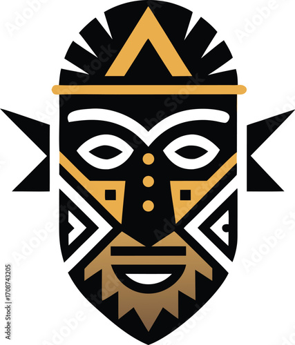 African tribal mask vector illustration authentic cultural patterns eps scalable design
