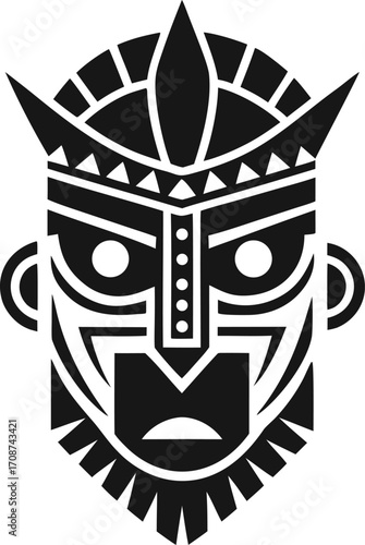 Authentic african tribal mask vector illustration for cultural designs and graphics