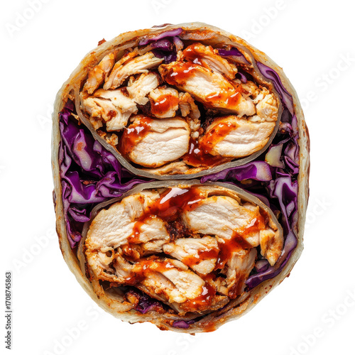 Delicious Chicken Wrap with Red Cabbage and Sauce Perfect for a Quick Meal on transparent background