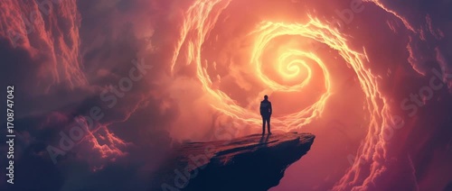 Wallpaper Mural Person contemplating spiral vortex Torontodigital.ca
