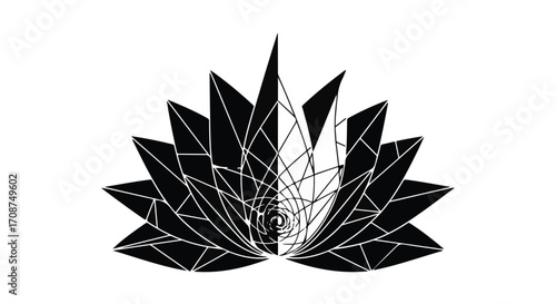 Geometric lotus flower design symbolizing growth and symmetry