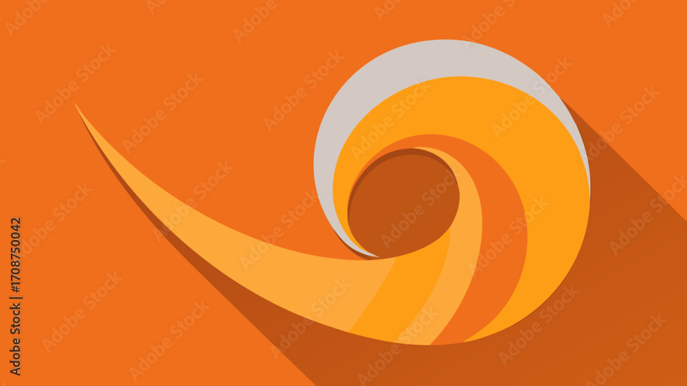 Fototapeta premium Vector art illustration of abstract orange circles with a spiral swirl pattern