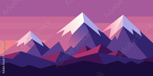 Low Poly Volcanic Island With Glowing Magma Vector