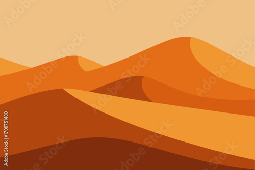 Paper Cut Desert Dunes with Layered Shadows Vector