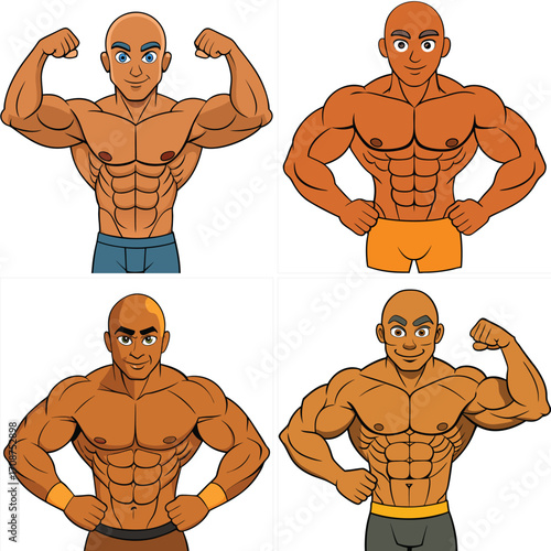 Illustration of a muscular arm flexing in a black and white style graphic art. Vector illustration
