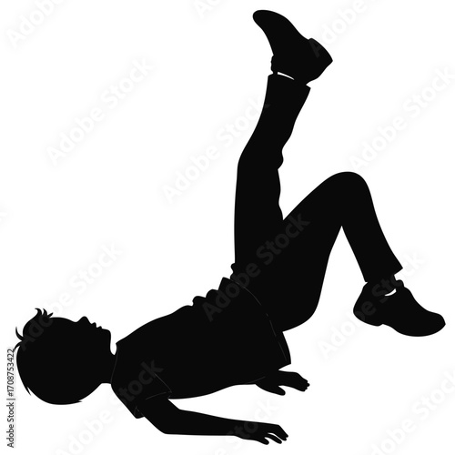 Child lying face down