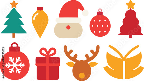 Festive christmas icons pack vector illustration scalable eps for holiday designs