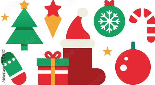 Festive christmas icons pack detailed vector illustration scalable eps for graphic design