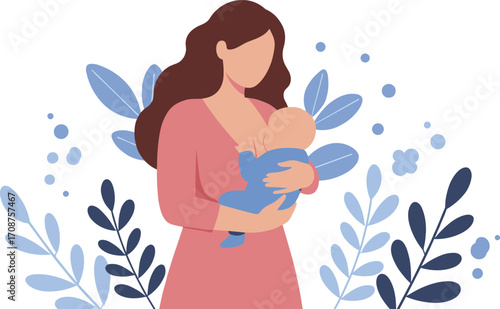 mother, baby, breastfeeding, woman, child, infant, care, love, family, parent, nurture, vector, illustration, design, art, health, bonding, motherhood, maternal, support