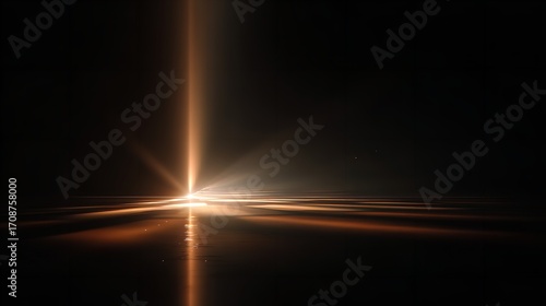 Guiding light through the darkness as a bright beacon towards the future with golden hues and black