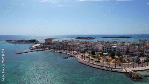 Wallpaper Mural Porto Cesareo - Italy, Apulia - rising aerial photograph over the city with panoramic view of the lagoon Torontodigital.ca