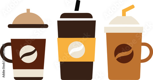 Vector illustration of a delightful coffee drinks collection for your projects