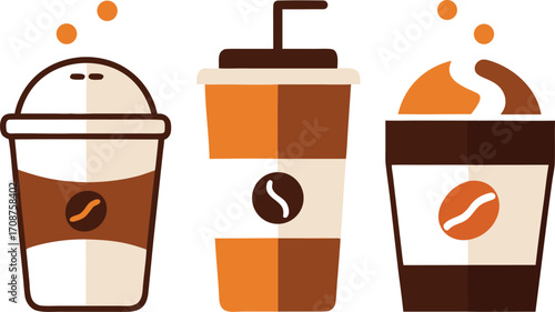 Vector coffee drinks collection scalable illustration for eps format packaging and menus