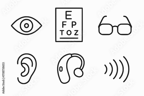 Hearing and Vision Icon Set