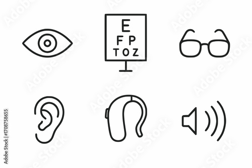 Hearing and Vision Icon Set