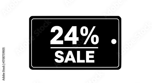 A captivating visual, the 24% SALE sign immediately grabs attention. The message is direct and conveys a sense of opportunity, making it perfect for promotional content.