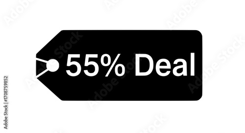 A simple graphic showcasing a prominent 55% deal. vector illustration