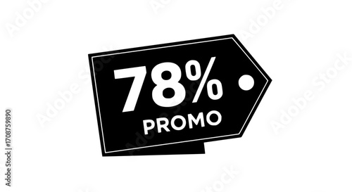 A visually striking design of 78% discount, ideal for sales and promotional materials. Simple and clean for maximum impact and easy readability. vector illustration