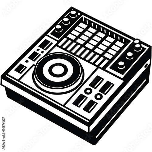 Tableau sur toile dj mixer deck vector icon