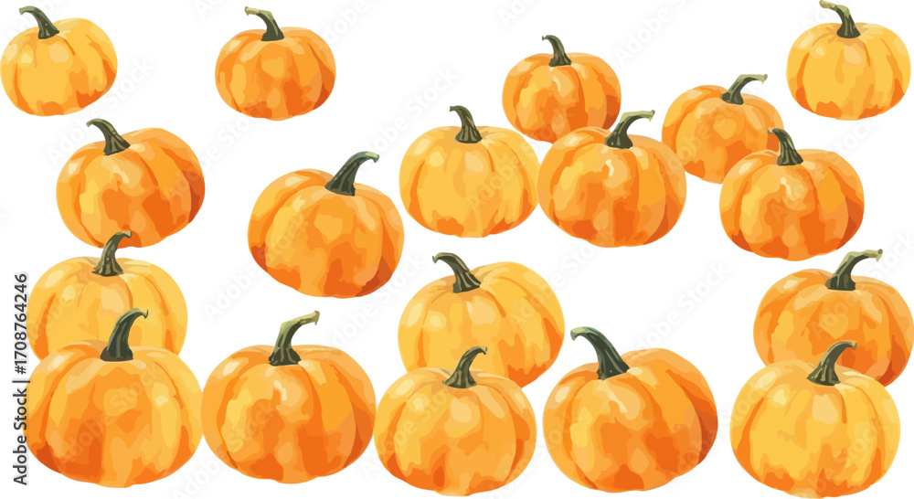 Obraz premium Watercolor vector illustration a pumpkin.