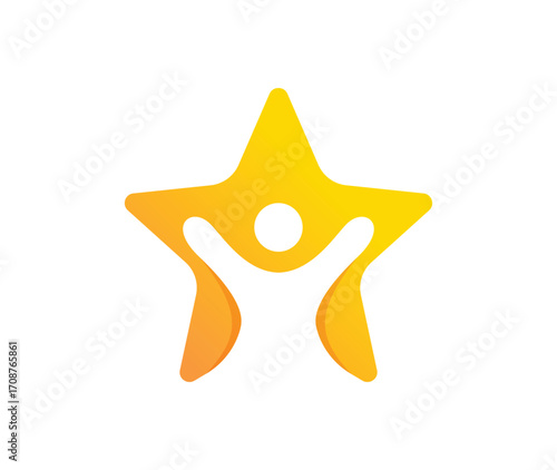 Star Person success people care logo and symbols template	
