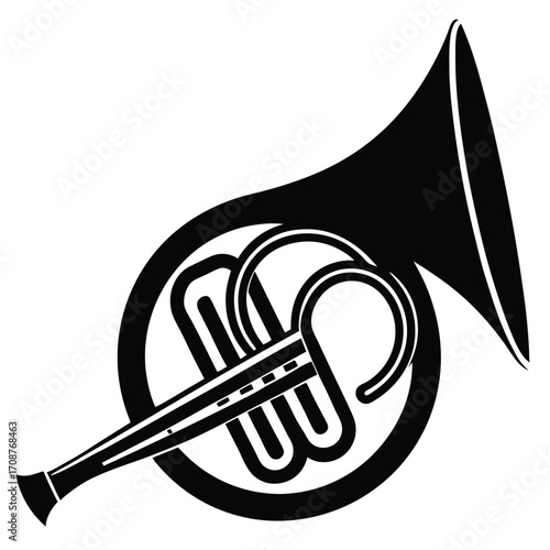 french horn vector icon