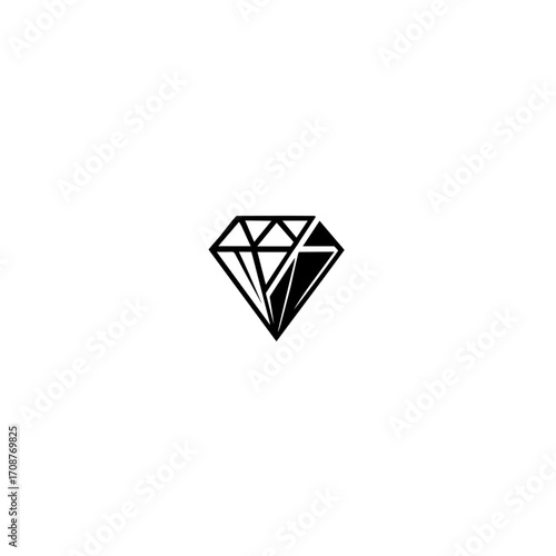 Geometric Diamond Icon – Minimalist Symbol of Luxury and Clarity