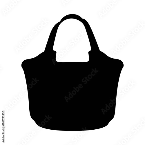 Black silhouette of a stylish tote bag vector illustration shopping bag fashion accessory handbag design