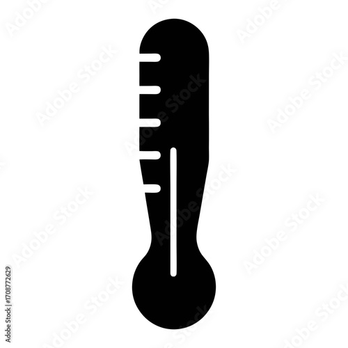 Thermometer icon for temperature measurement and medical health check up equipment vector graphic design