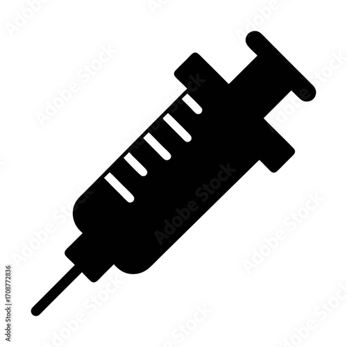 Illustration of medical syringe for vaccination injection and healthcare treatment concept vector graphic